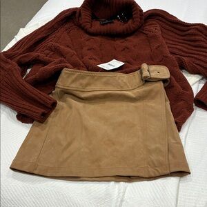 Free People Tan Mini Skirt